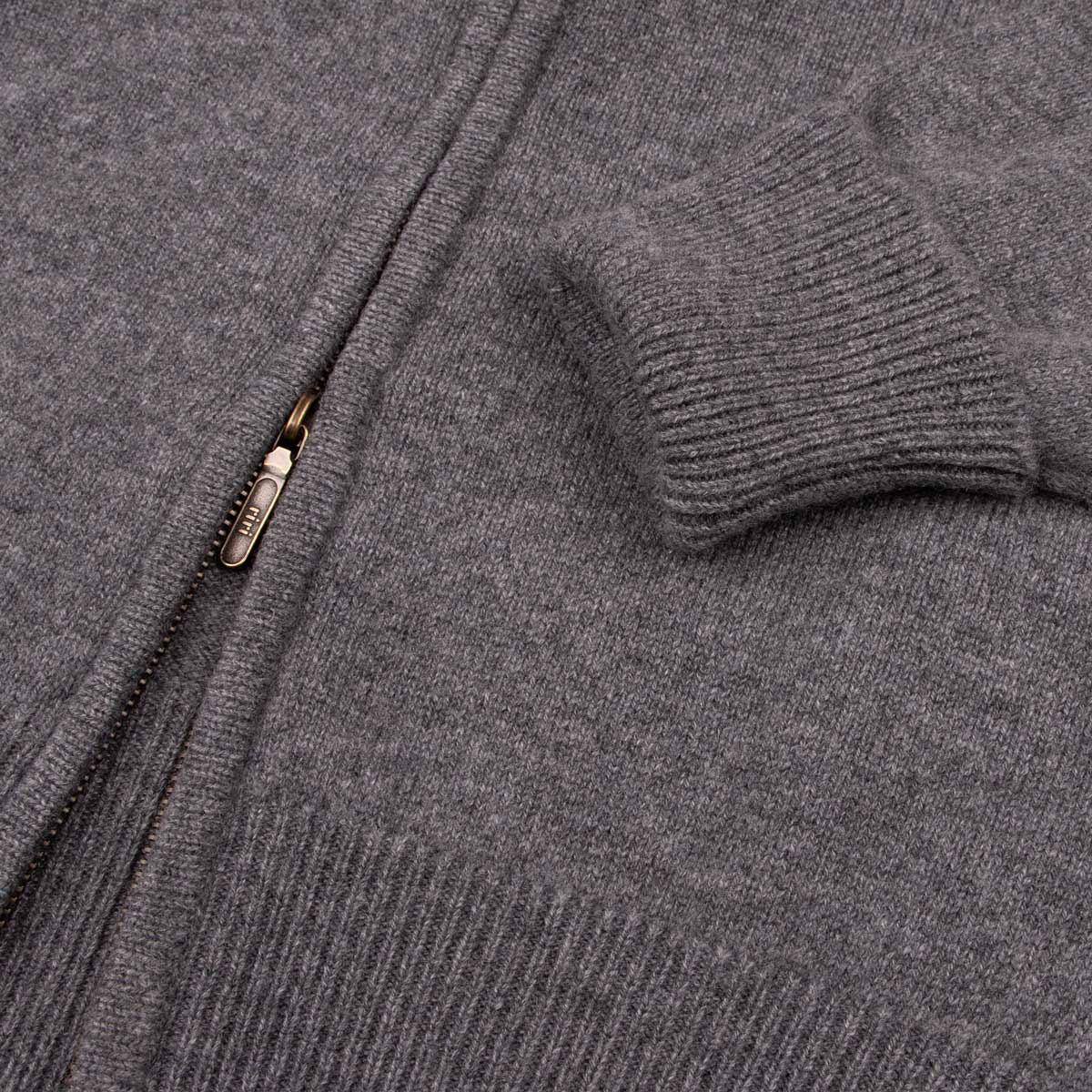 Robert Old - The Barra 4ply Full Zip Cashmere Cardigan - Smog Grey / Brume CASHMERE Robert Old