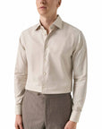 Eton - Beige Houndstooth Signature Twill Slim Fit Shirt L/S SHIRTS Eton