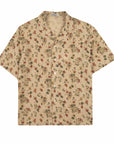 Robert Old - Beige Floral Print 100% Linen Resort Shirt S/S SHIRTS Robert Old