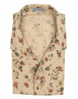 Robert Old - Beige Floral Print 100% Linen Resort Shirt S/S SHIRTS Robert Old