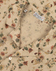 Robert Old - Beige Floral Print 100% Linen Resort Shirt S/S SHIRTS Robert Old