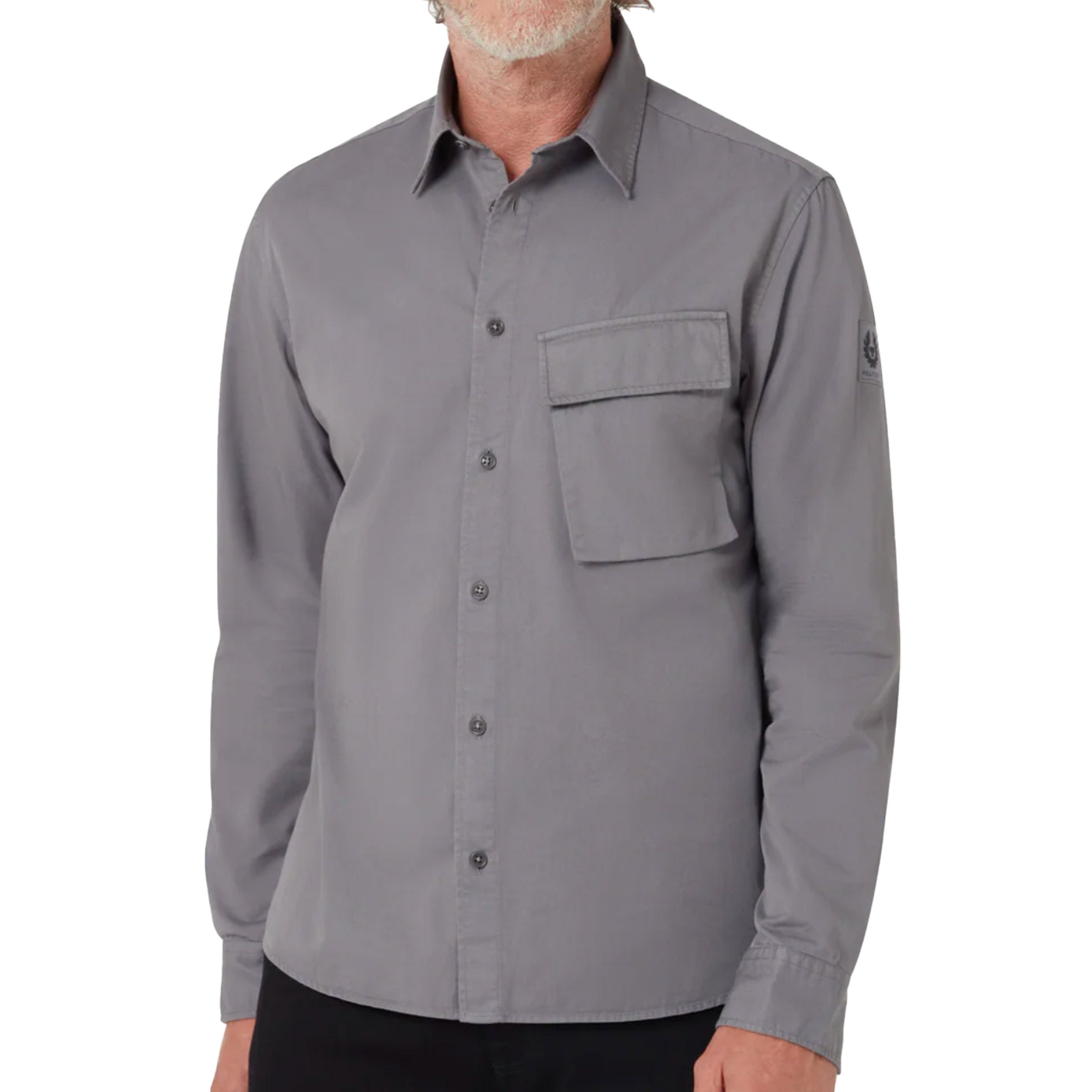 Belstaff - Tornado Grey 'Scale' Cotton Shirt L/S SHIRTS Belstaff