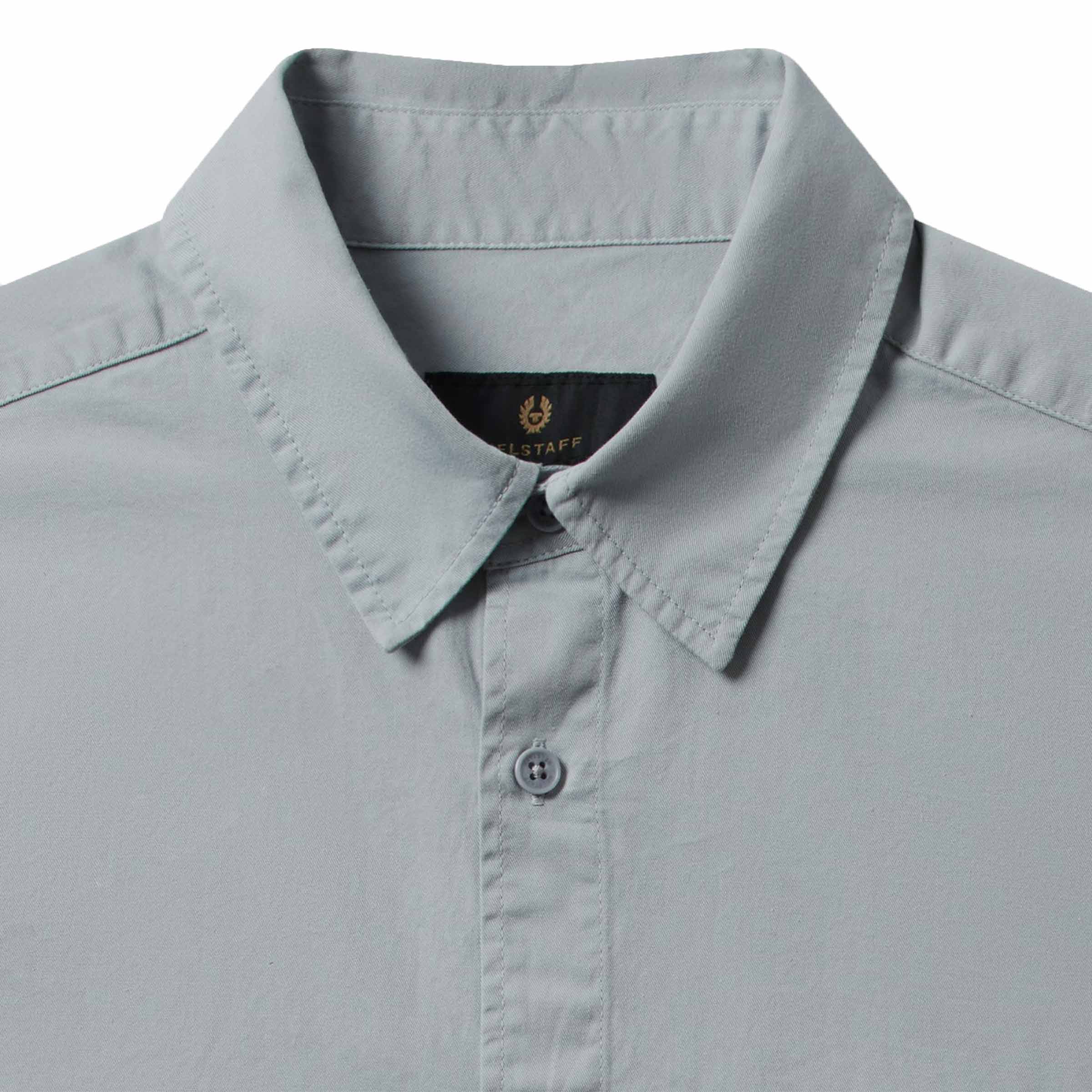 Belstaff - Quarry Blue Scale Cotton Long Sleeve Shirt L/S SHIRTS Belstaff