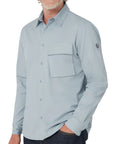 Belstaff - Quarry Blue Scale Cotton Long Sleeve Shirt L/S SHIRTS Belstaff