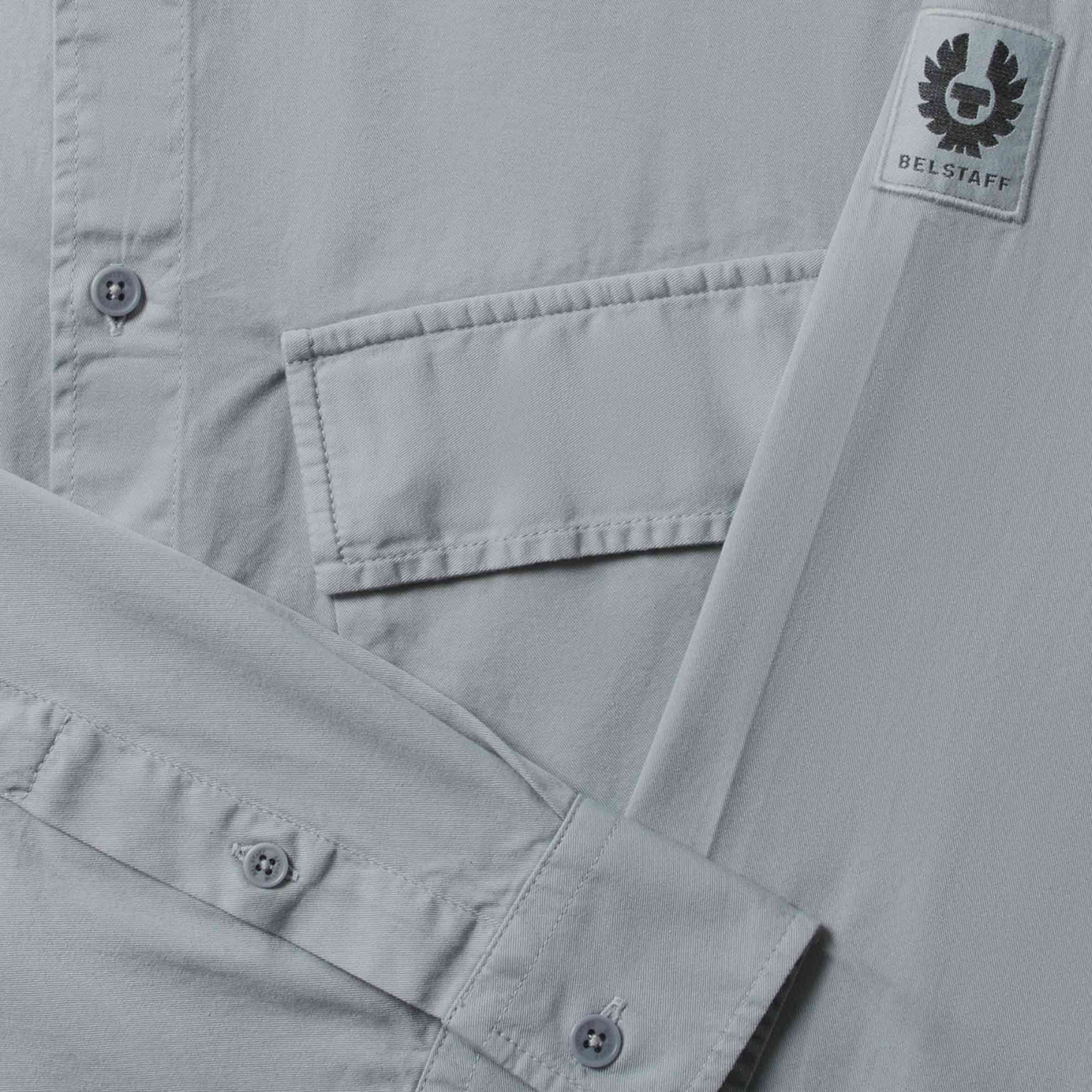 Belstaff - Quarry Blue Scale Cotton Long Sleeve Shirt L/S SHIRTS Belstaff