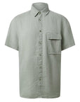 Belstaff - Lichen Green Garment Dyed Linen Scale Shirt