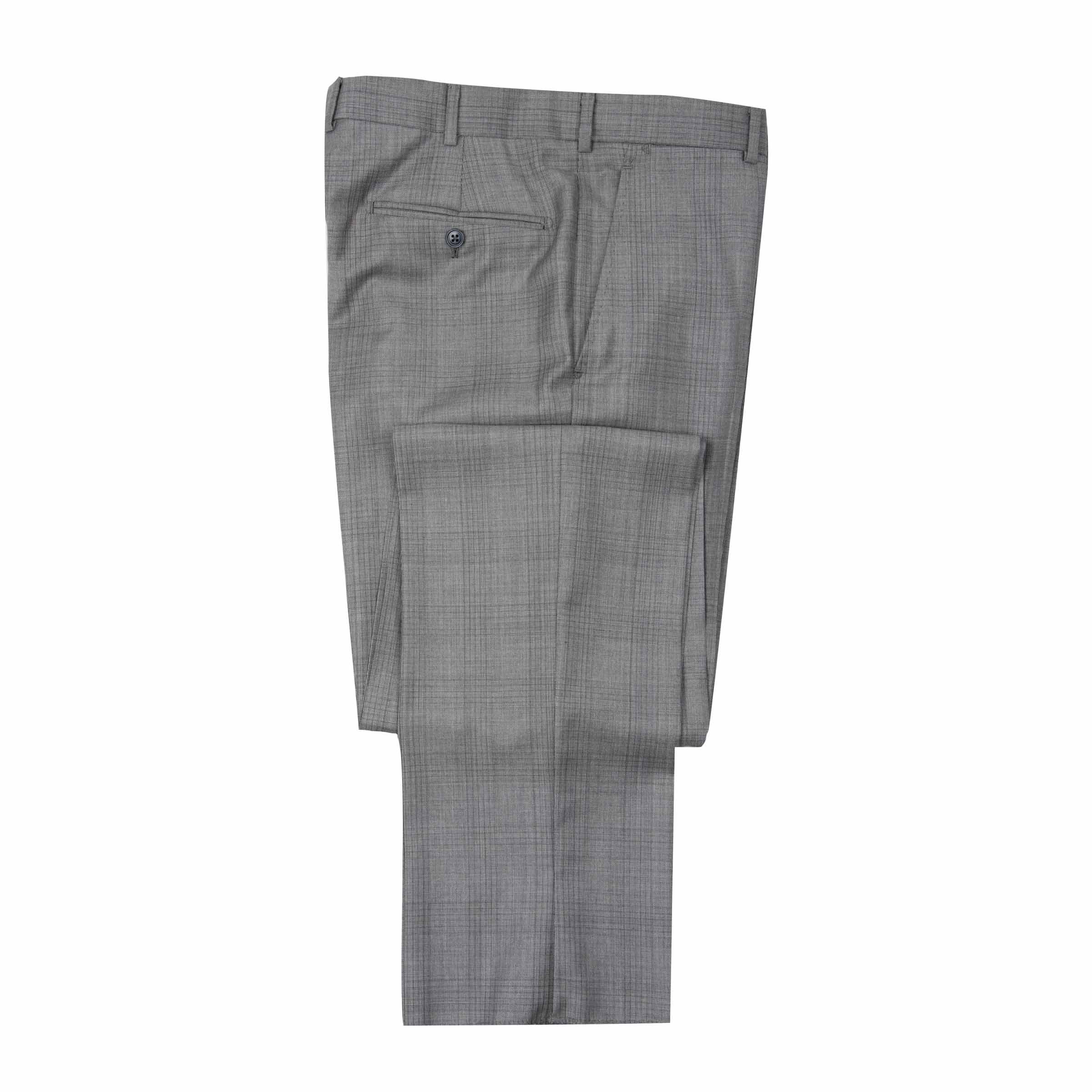 Belvest - Grey Check 'CEO' Handcrafted Pure Wool Suit SUITS Belvest