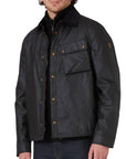 Belstaff - Black Ground Waxed Cotton Jacket BLOUSONS Belstaff