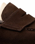 Crockett & Jones - Dark Brown Boston Suede Penny Loafer SHOES Crockett & Jones