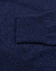 Robert Old - The Bowmore 1/4 Zip Neck Cashmere Sweater - Navy Marl / Russet CASHMERE Robert Old