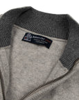 Robert Old - The Bowmore 1/4 Zip Neck Cashmere Sweater - Brume & Smog CASHMERE Robert Old