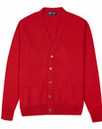 Robert Old - Ruby Red Mallaig 4ply Cashmere Cardigan CASHMERE Robert Old