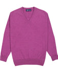 Robert Old - Loganberry Chatsworth 2ply V-Neck Cashmere Sweater CASHMERE Robert Old