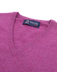 Robert Old - Loganberry Chatsworth 2ply V-Neck Cashmere Sweater CASHMERE Robert Old