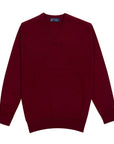 Robert Old - Claret Red Chatsworth 2ply V-Neck Cashmere Sweater CASHMERE Robert Old