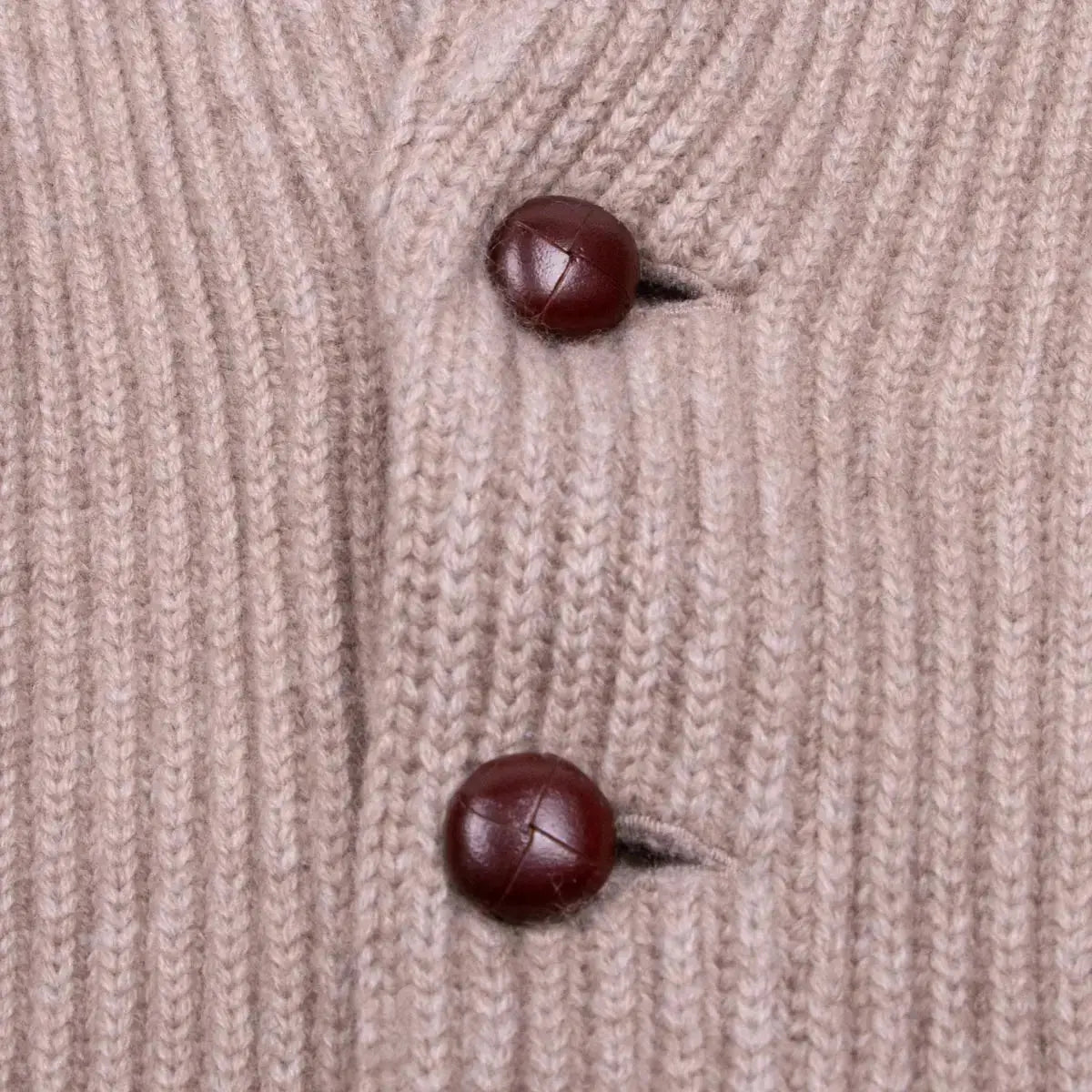 Robert Old - Dark Natural Colonial 8ply Cashmere Shawl Cardigan CASHMERE Robert Old
