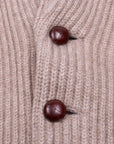 Robert Old - Dark Natural Colonial 8ply Cashmere Shawl Cardigan CASHMERE Robert Old