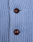 Robert Old - Suez Blue Colonial 8ply Cashmere Shawl Cardigan CASHMERE Robert Old