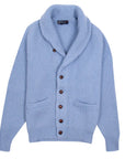 Robert Old - Suez Blue Colonial 8ply Cashmere Shawl Cardigan CASHMERE Robert Old