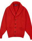 Robert Old - Chilli Red Colonial 8ply Cashmere Shawl Cardigan CASHMERE Robert Old