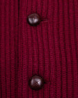 Robert Old - Claret Red Colonial 8ply Cashmere Shawl Cardigan CASHMERE Robert Old
