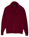 Robert Old - Claret Red Colonial 8ply Cashmere Shawl Cardigan CASHMERE Robert Old