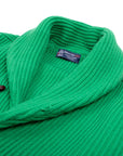 Robert Old - Grasshopper Green Colonial 8ply Cashmere Shawl Cardigan CASHMERE Robert Old
