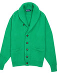 Robert Old - Grasshopper Green Colonial 8ply Cashmere Shawl Cardigan CASHMERE Robert Old