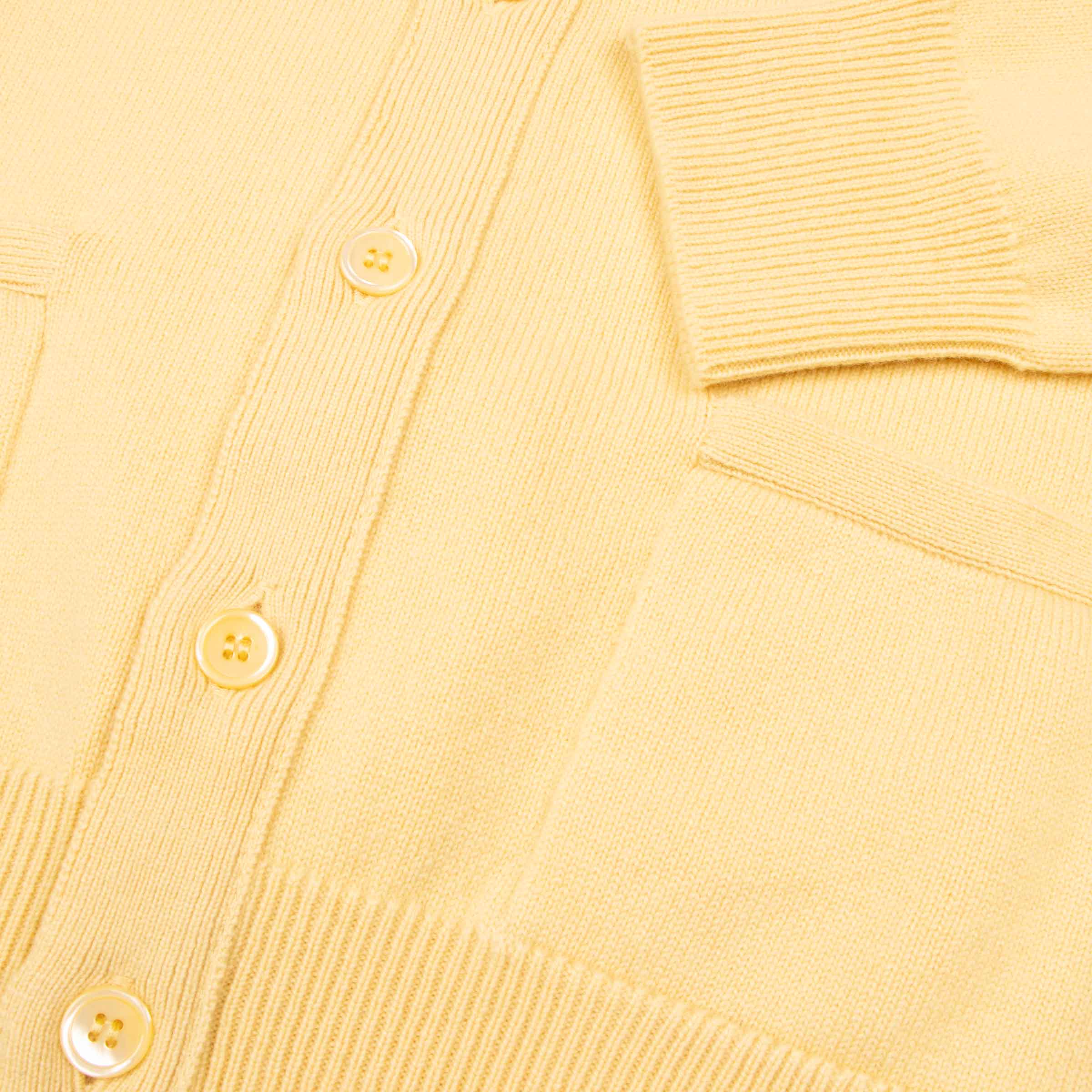 Robert Old - Lemon Frost Mallaig 4ply Cashmere Cardigan CASHMERE Robert Old