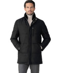 Black Italian Rain System Cashmere and Wool Padded Coat BLOUSONS Mandelli