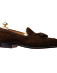 Crockett & Jones - Cavendish Dark Brown Calf Suede Tassel Loafer SHOES Crockett & Jones