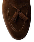 Crockett & Jones - Cavendish Dark Brown Calf Suede Tassel Loafer SHOES Crockett & Jones