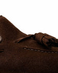 Crockett & Jones - Cavendish Dark Brown Calf Suede Tassel Loafer SHOES Crockett & Jones