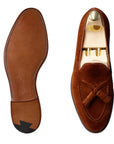 Crockett & Jones - Cavendish Polo Brown Calf Suede Tassel Loafer SHOES Crockett & Jones