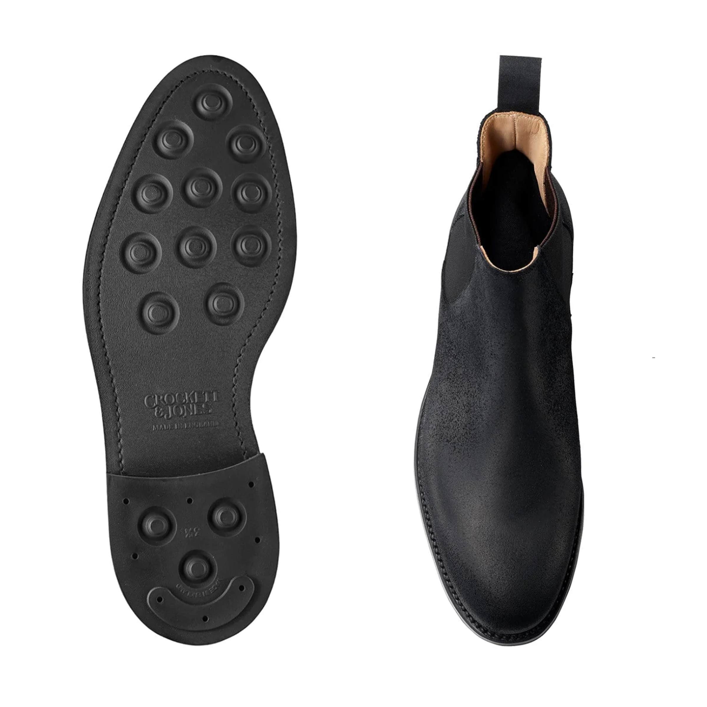 Crockett & Jones - Chelsea 5 Black Rough-Out Suede Boots SHOES Crockett & Jones