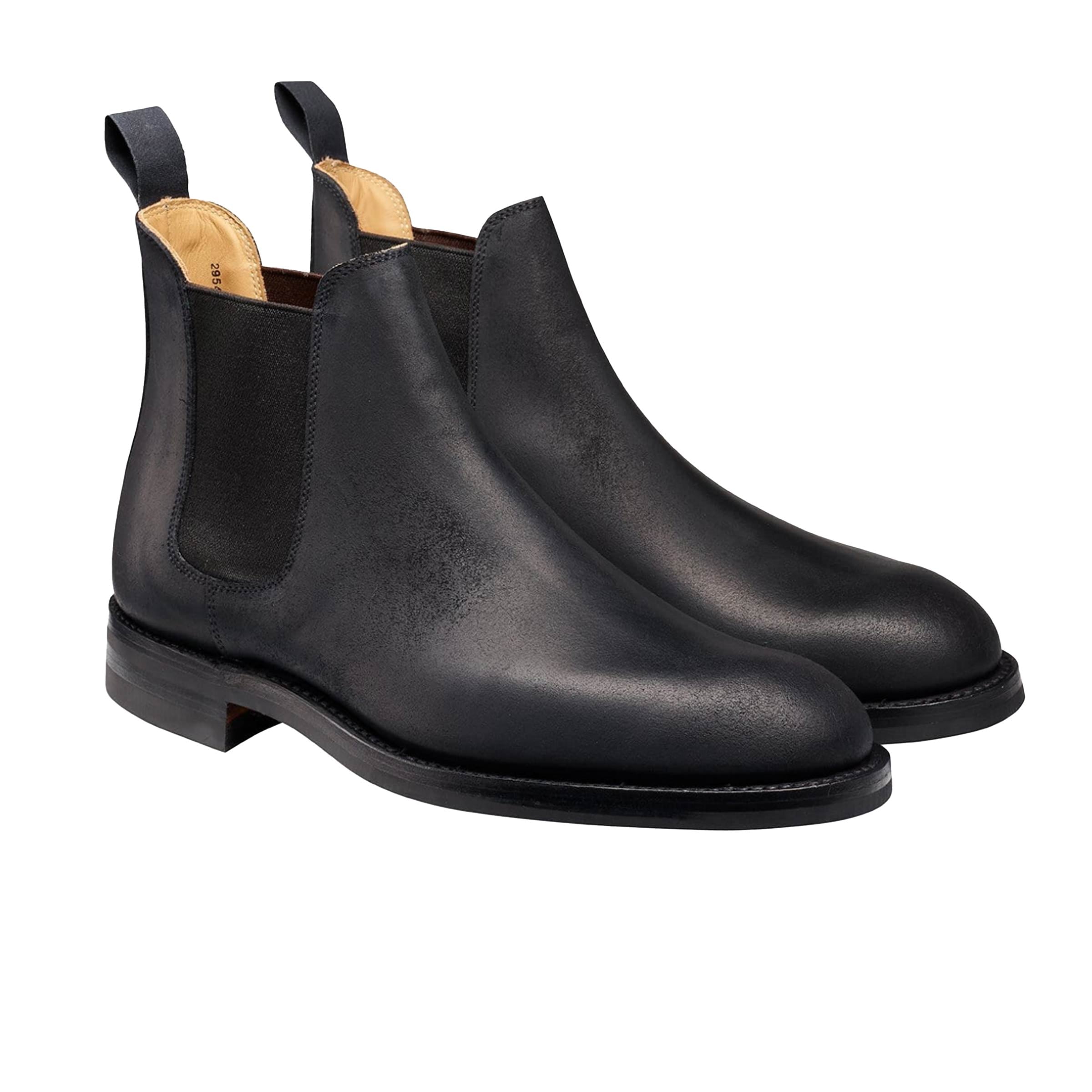 Crockett & Jones - Chelsea 5 Black Rough-Out Suede Boots SHOES Crockett & Jones