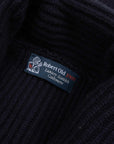 Robert Old - Dark Navy Colonial 8ply Cashmere Shawl Cardigan CASHMERE Robert Old