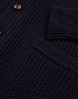 Robert Old - Dark Navy Colonial 8ply Cashmere Shawl Cardigan CASHMERE Robert Old