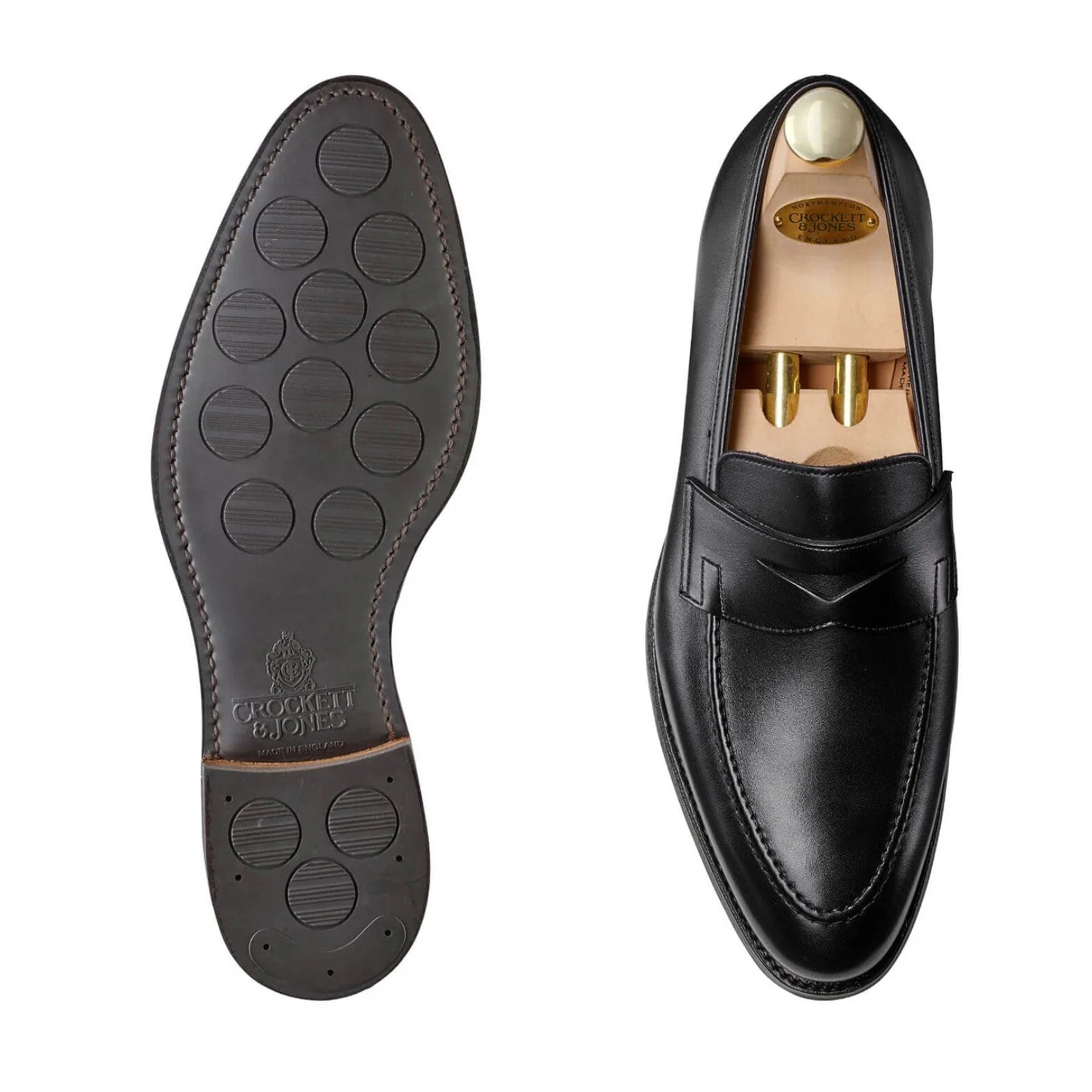 Crockett & Jones - Sydney Black Calf Penny Loafer - Single City Sole SHOES Crockett & Jones