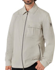 Belstaff - Cement Grey Drome Cotton Gabardine Overshirt BLOUSONS Belstaff