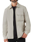 Belstaff - Cement Grey Drome Cotton Gabardine Overshirt BLOUSONS Belstaff