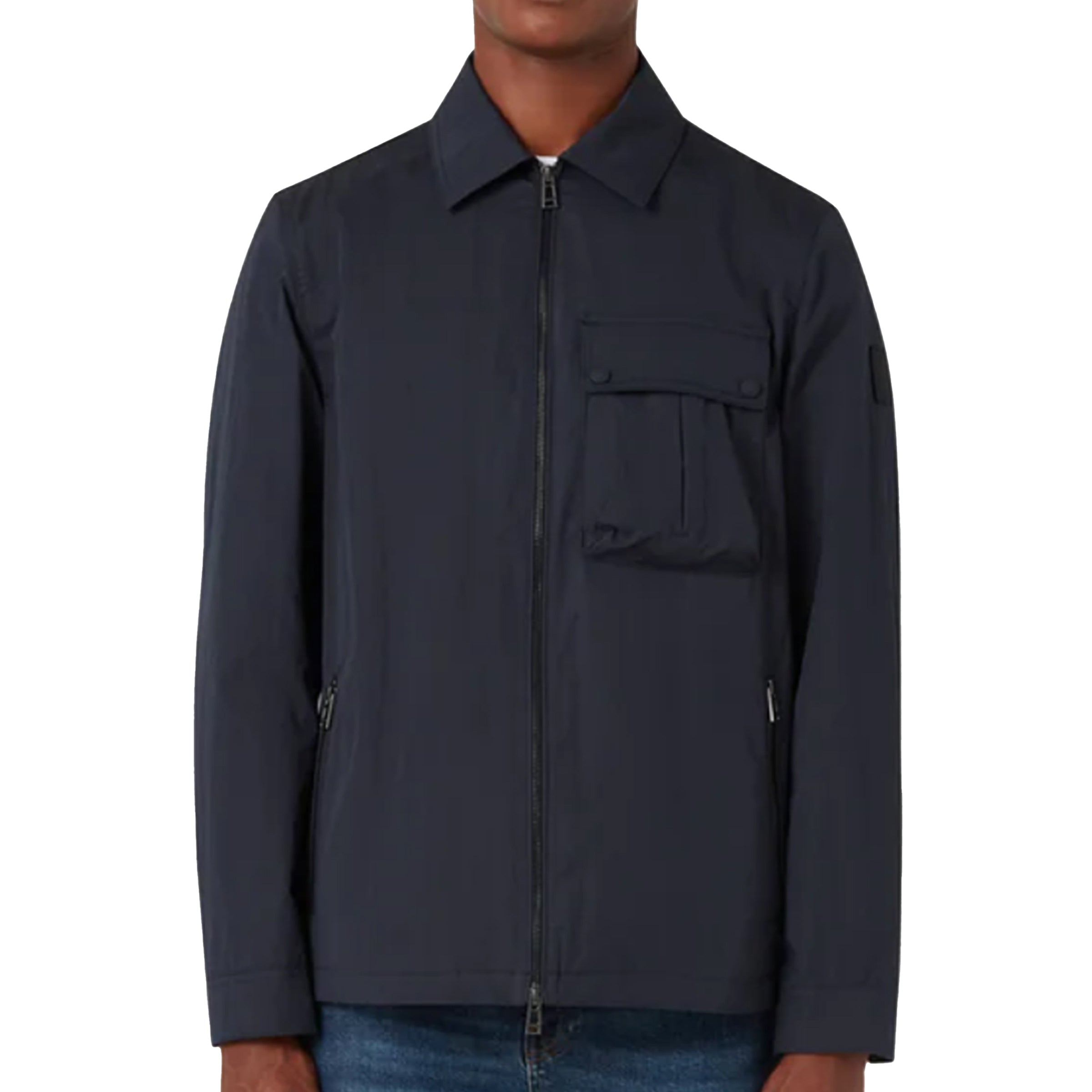 Belstaff - Dark Ink Drome Cotton Gabardine Overshirt BLOUSONS Belstaff