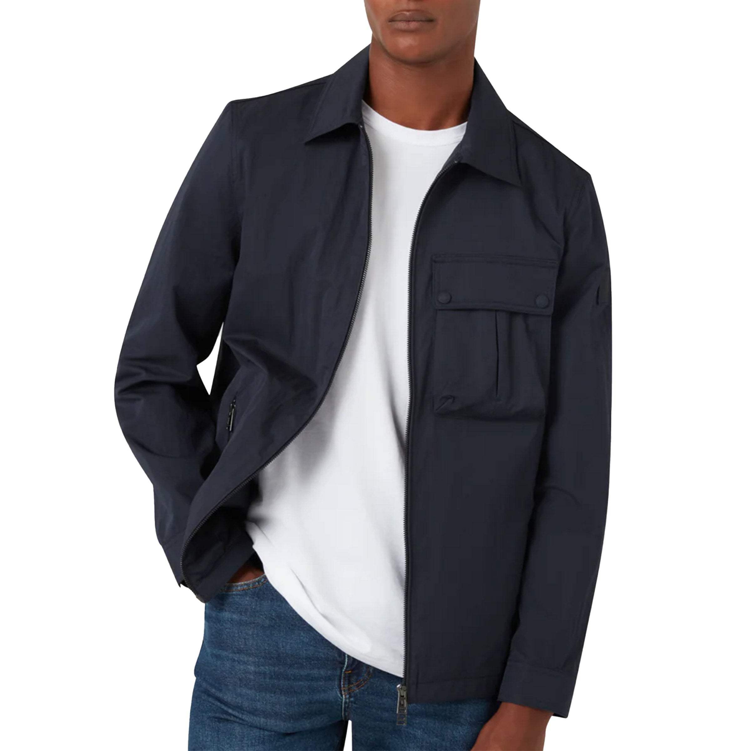 Belstaff - Dark Ink Drome Cotton Gabardine Overshirt BLOUSONS Belstaff