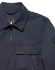 Belstaff - Dark Ink Drome Cotton Gabardine Overshirt BLOUSONS Belstaff