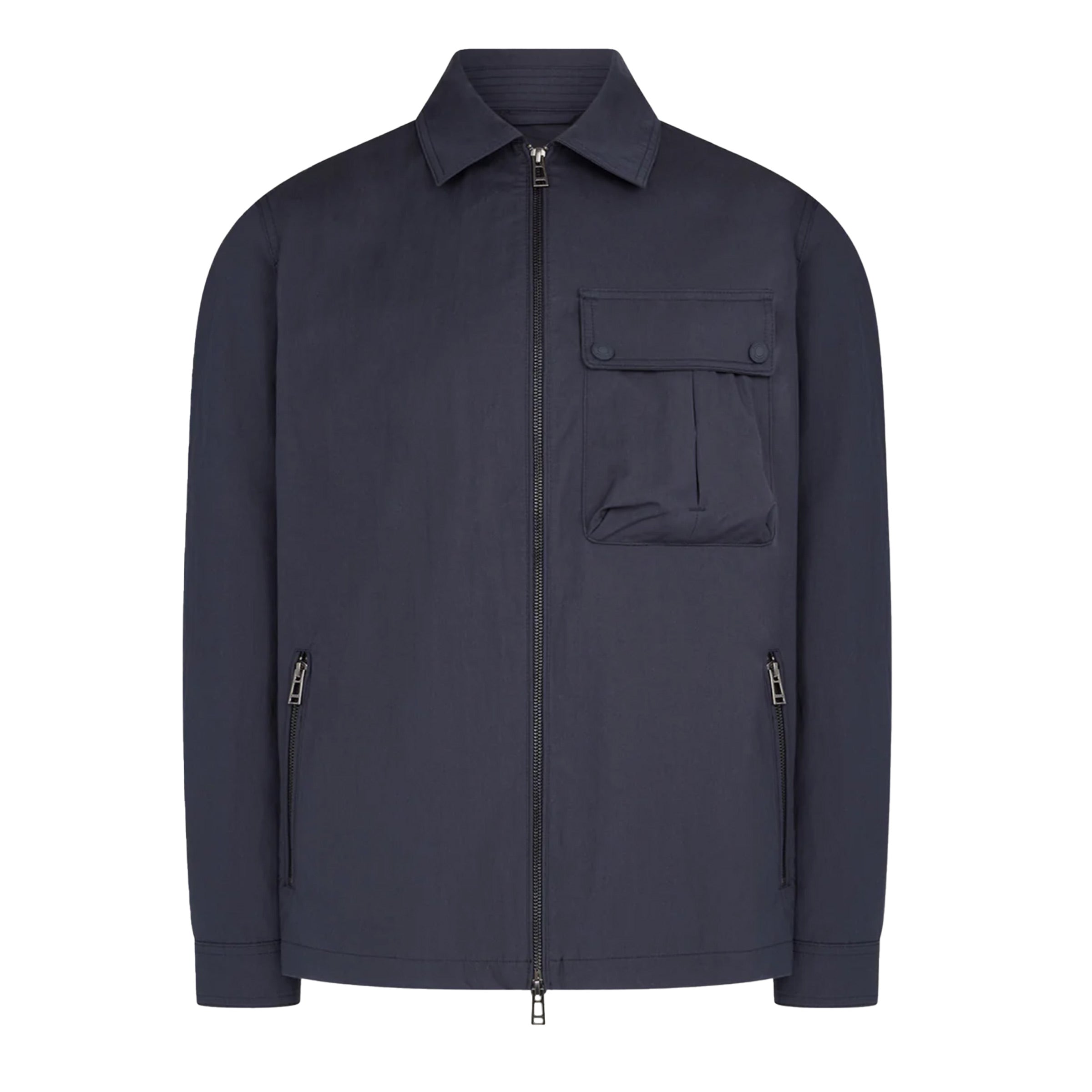 Belstaff - Dark Ink Drome Cotton Gabardine Overshirt BLOUSONS Belstaff