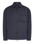 Belstaff - Dark Ink Drome Cotton Gabardine Overshirt BLOUSONS Belstaff