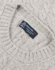 Robert Old - Brume Grey Dalmore 8ply Cashmere Cable Crew Neck