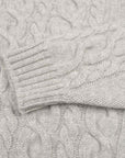 Robert Old - Brume Grey Dalmore 8ply Cashmere Cable Crew Neck