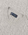 Robert Old - Brume Grey Dalmore 8ply Cashmere Cable Crew Neck