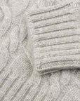 Robert Old - Brume Grey Dalmore 8ply Cashmere Cable Crew Neck